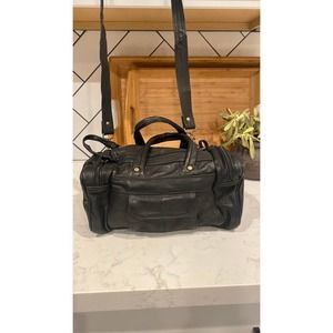 Vintage black leather bag made in Mexico